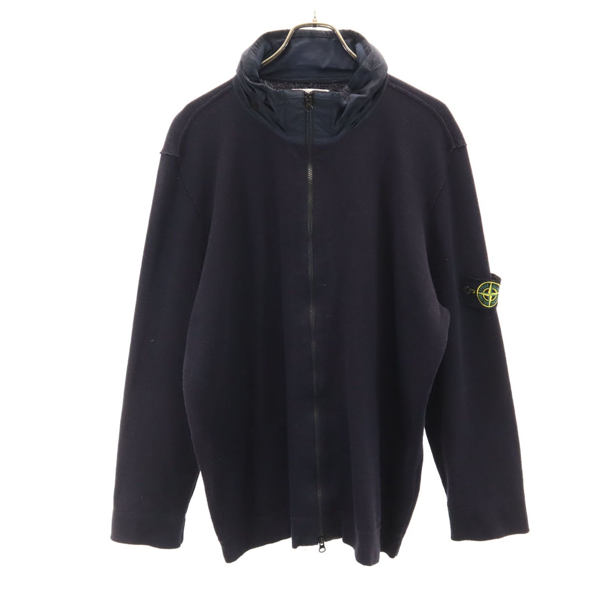 18SS イタリア製 長袖 フルジップ ニット 3XL ブラック ビッグサイズ メンズ 古着