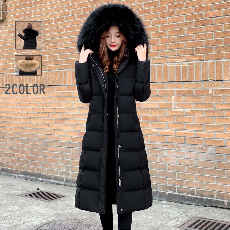 おしゃれ ダックダウン ふわふわフード付き レディースファッション体型カバー コート マキシ丈 韓国風 ロング丈 秋冬服 ロングコート 暖かい ダウンジャケット 女性用 キレイめ ダウンコート 可愛い