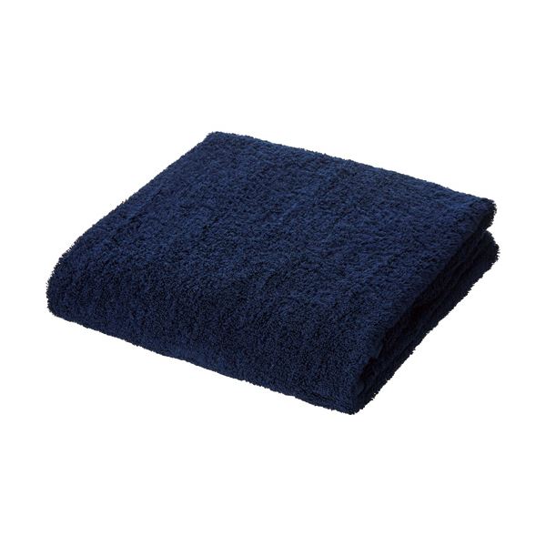 （まとめ） 伊澤タオルふんわりやわらか バスタオル ダークブルー 1枚 [x5セット]