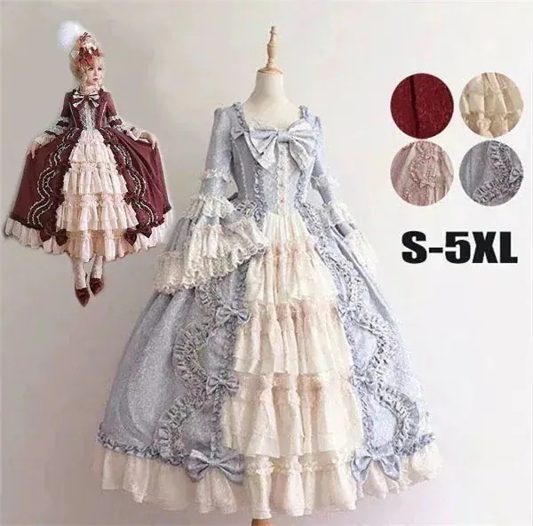 ロリータ ワンピース コスプレ セーラー リボン 姫袖 lolita衣装 仮装 衣装 コスチューム こすぷれ コス おすすめ 可愛い 男ウケ セクシー ウィッグ追加可 大きいサイズ 大人 レディー