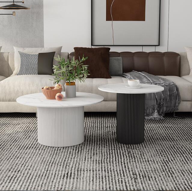 北欧風コーヒーテーブル家庭用リビングルーム小さな家庭用母子コーヒーテーブルシンプルB＆Bラウンドサイドテーブル２点セット