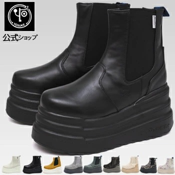 ヨースケ 厚底スニーカー レディース ハイカット サイドゴア 歩きやすい 9cm 厚底フラットソール 靴 【公式SHOP特典キズ補修液付】 6,344円