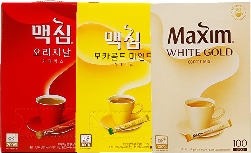 送料無料韓国インスタントコーヒーマックシムコーヒー３種セット赤黄色ホワイトオリジナルモカホワイトゴルドー