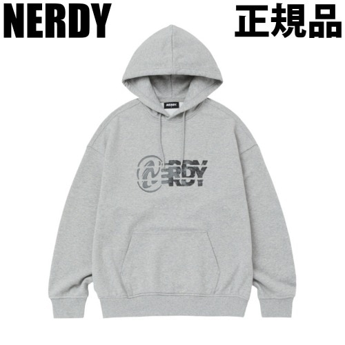 NERDY フードパーカー ジッパーポケット Melange Gray 男女兼用 韓国人気