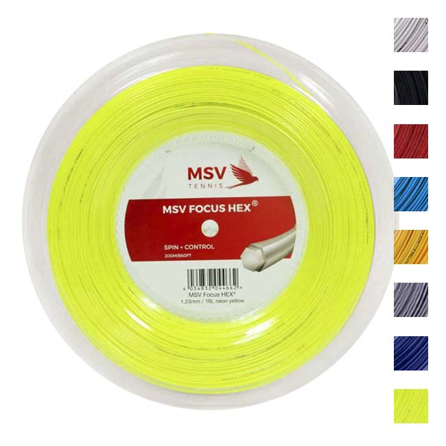 MSV Focus HEX フォーカスヘックス (1.10／1.18／1.23／1.27／1.33mm) 200Mロール 硬式テニス ポリエステル ガット
