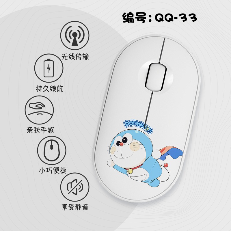新品 未使用　ドラえもん　マウス Qoo10] ドラえもん ワイヤレスマウス ブルー サ : PC周辺機器