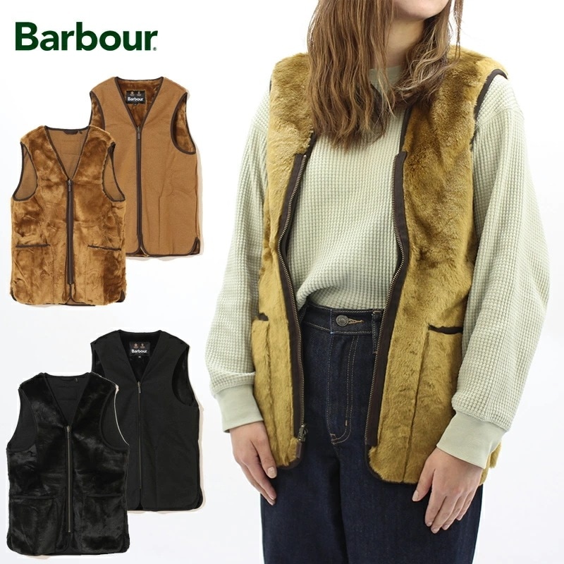 バブアー Barbour SL FUR LINER フロントジップ ファー ライナー ベスト スリムフィット メンズ インナーアウター