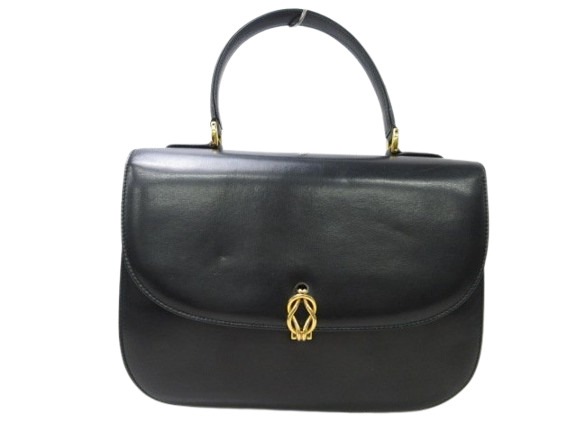 グッチ ハンドバッグ オールドグッチ トップハンドル カーフレザー 000 109 0168 ヴィンテージ ゴールド金具 ブラック トートバッグ ショッピングバッグ 鞄【本物保証】