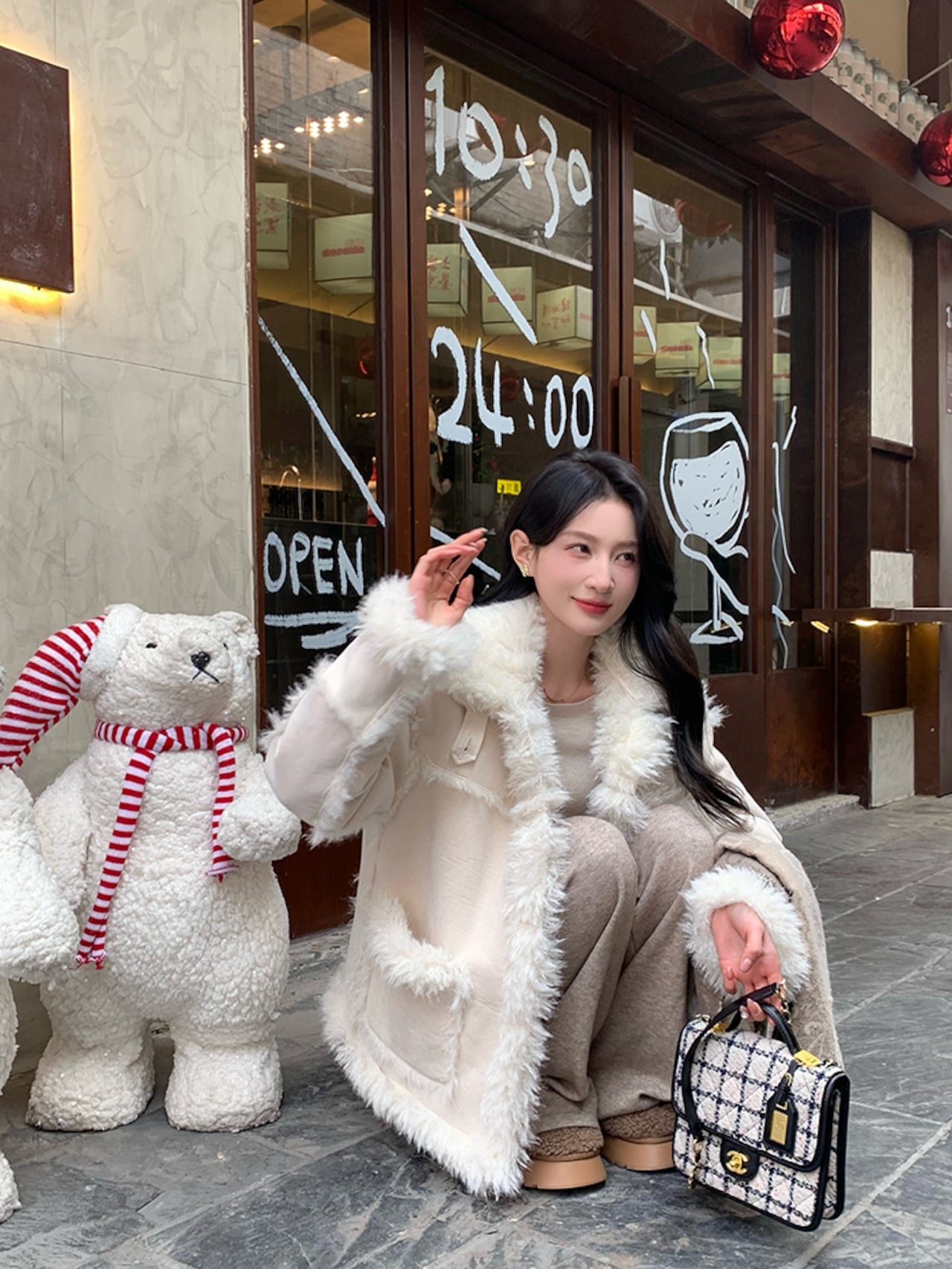 ファームートンジャケット ファー×ムートン ムートンジャケット. コート アウター 冬. レディース エコファー ファージャケット オシャレ トレンド C353