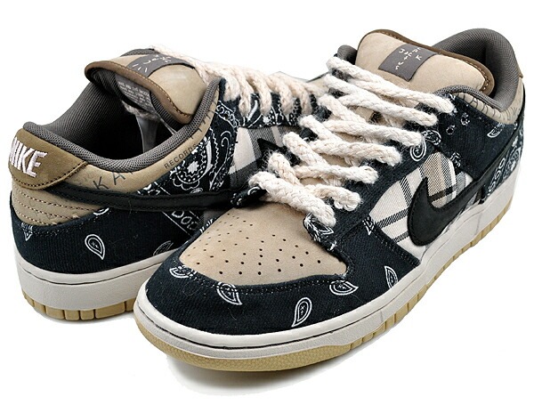 スケートボーディング ダンク ロー プレミアム トラビス・スコット クイックストライク パラシュートベージュ ct5053-001