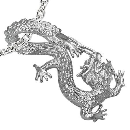 昇竜ステンレスペンダントトップ ドラゴン 立体 龍 3D 大きい サージカルステンレス316L ネックレス パーツ 首飾り アクセサリー 男性 女性 プレゼント ギフト stt00-00-0177