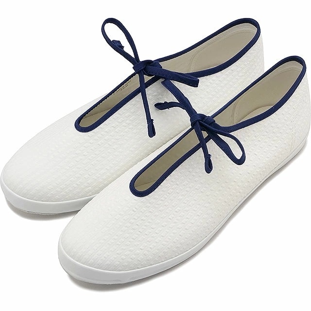 ファインバルカナイズド 日本製 スニーカー ライト プリム シアサッカー [54324161] レディース 靴 国産 リボン 薄底 バレエ シューズ 春夏 WHITE 正規取扱店