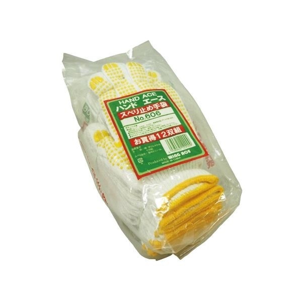 （まとめ）WING ACE スベリ止め手袋 No.606 12双組[x10セット]