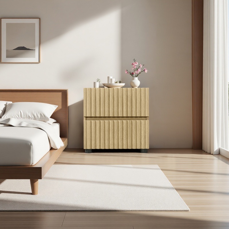 【国内即発】チェスト サイドテーブル キャビネット ルーバーデザイン 縦格子 ウォールナット 収納 引き出し リビング インテリア 家具 北欧 モダン 和風 おしゃれ スタッキング