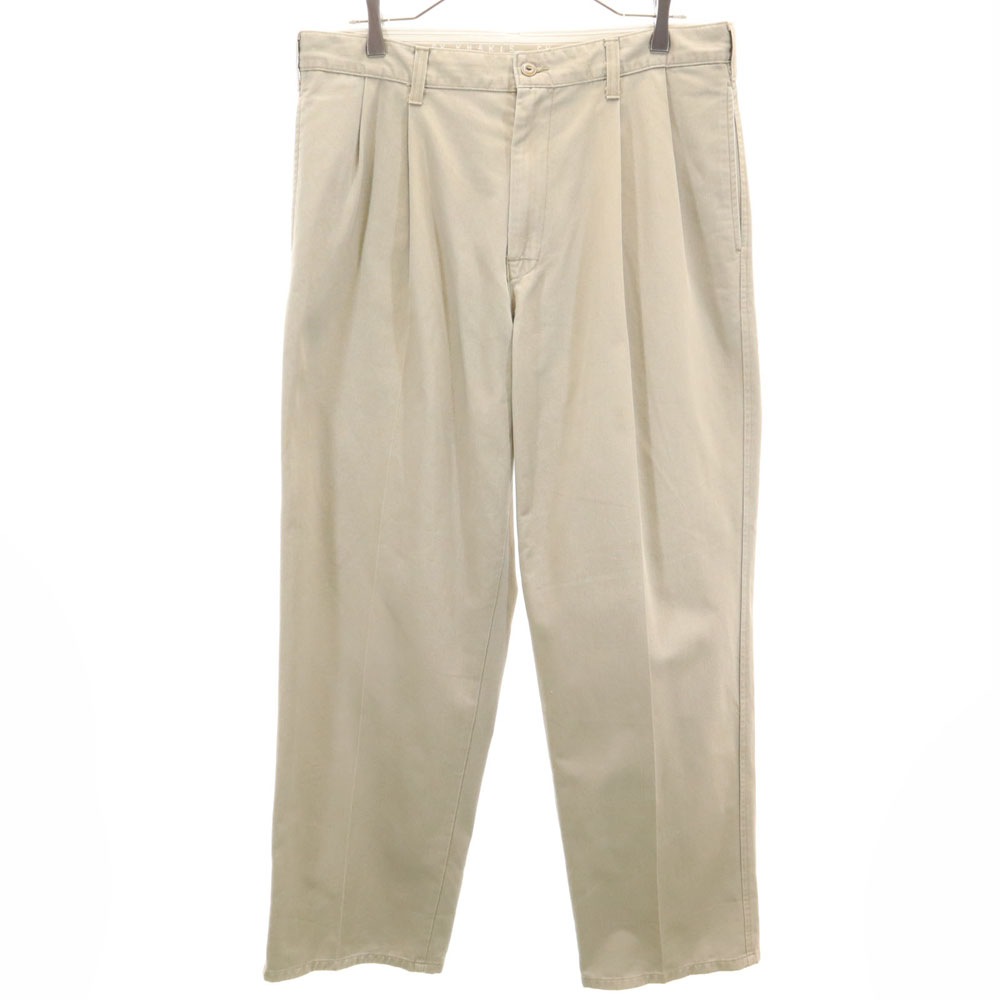 シーケーカルバンクライン 90s オールド トラウザー パンツ W34 カーキ CK CALVIN KLEIN KHAKIS タック メンズ