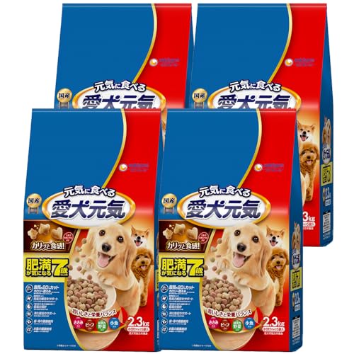 肥満が気になる7歳以上用 ささみ・ビーフ・緑黄色野菜・小魚入り 2.3kg×4個セット (まとめ買い)