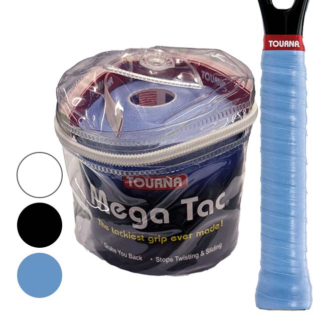 ウェットタイプ トーナ(Tourna) MEGA TAC メガタック トーナグリップ 103cm×29mm 30本入 エンドテープロゴ入りカットタイプ ビニールケース付き MT-30XL