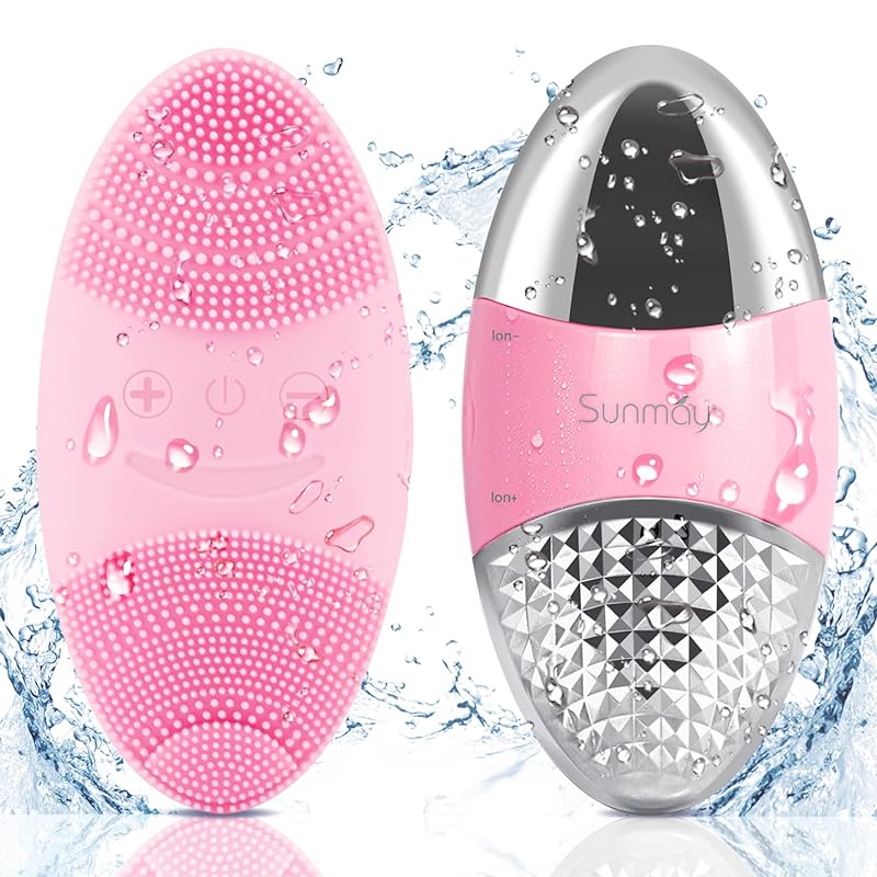 【Sunmay Oval】Sunmay 洗顔ブラシ 電動 洗顔 シリコン洗顔器 フェイスブラシ スキンケア クレンジング 洗顔 男女兼用 USB充電式 防水 日本語説明書付き
