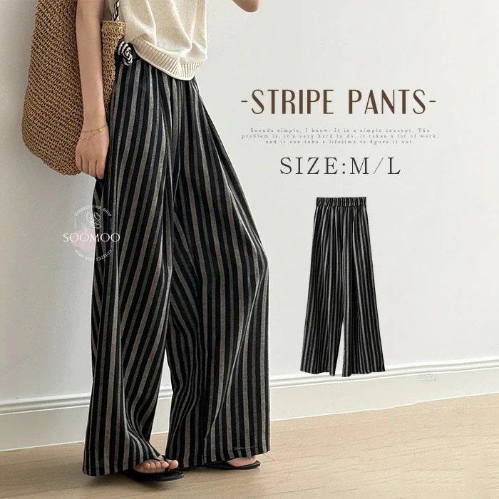 【20点セット】無料ワイドパンツ レディース ロングパンツ ストライプ パンツ ワイド パンツ ストライプパンツ ボトムス ロング丈 イージーパンツ ズボン 長ズボン ウエストゴム カジュアル きれい