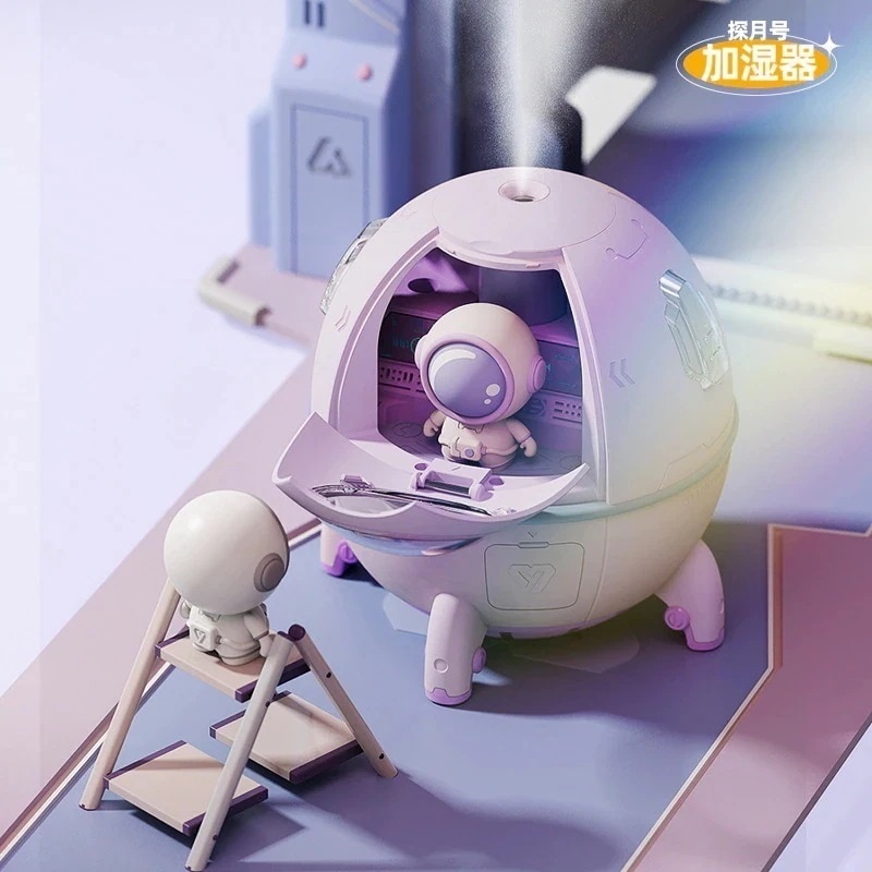 Usb 加湿器スペースカプセル月探査家庭用大きな霧ミニ漫画カーアトマイザーアロマディフューザー