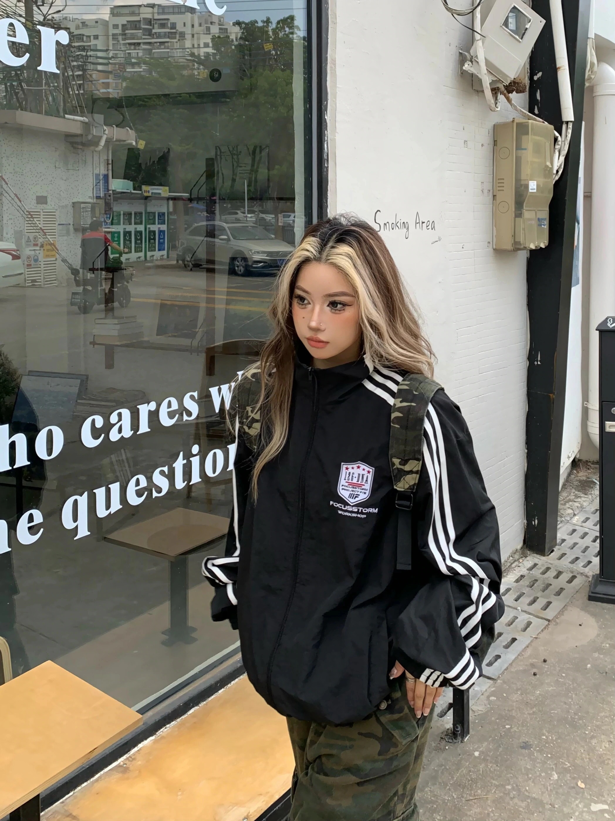 【急速出荷!】25 韓国 かわいい レディース ックアウターフーディーブルゾン長袖シルエットトップスサイドカジュアルファッション系サイズお出かけフル丈トラック