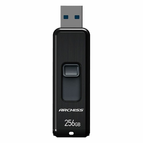 （まとめ買い）アーキス USB3.2 フラッシュメモリ スライド式 256GB AS-256GU3-PSB [x3]