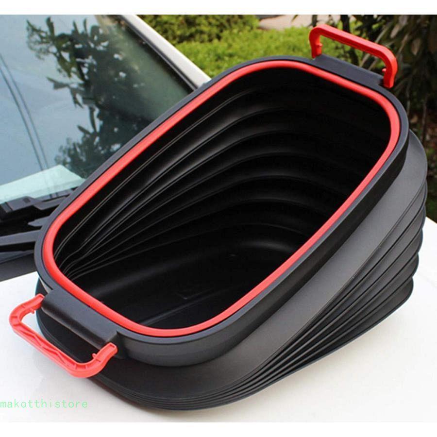 置物箱 車載バケツ 伸縮式水桶 ウォーターバケツ 37L 屋外 折りたたみ ポータブル ゴミ箱 収納容器 ハンドル 蓋付き ふた 釣り キャンプ 車内 旅行 Ammbous