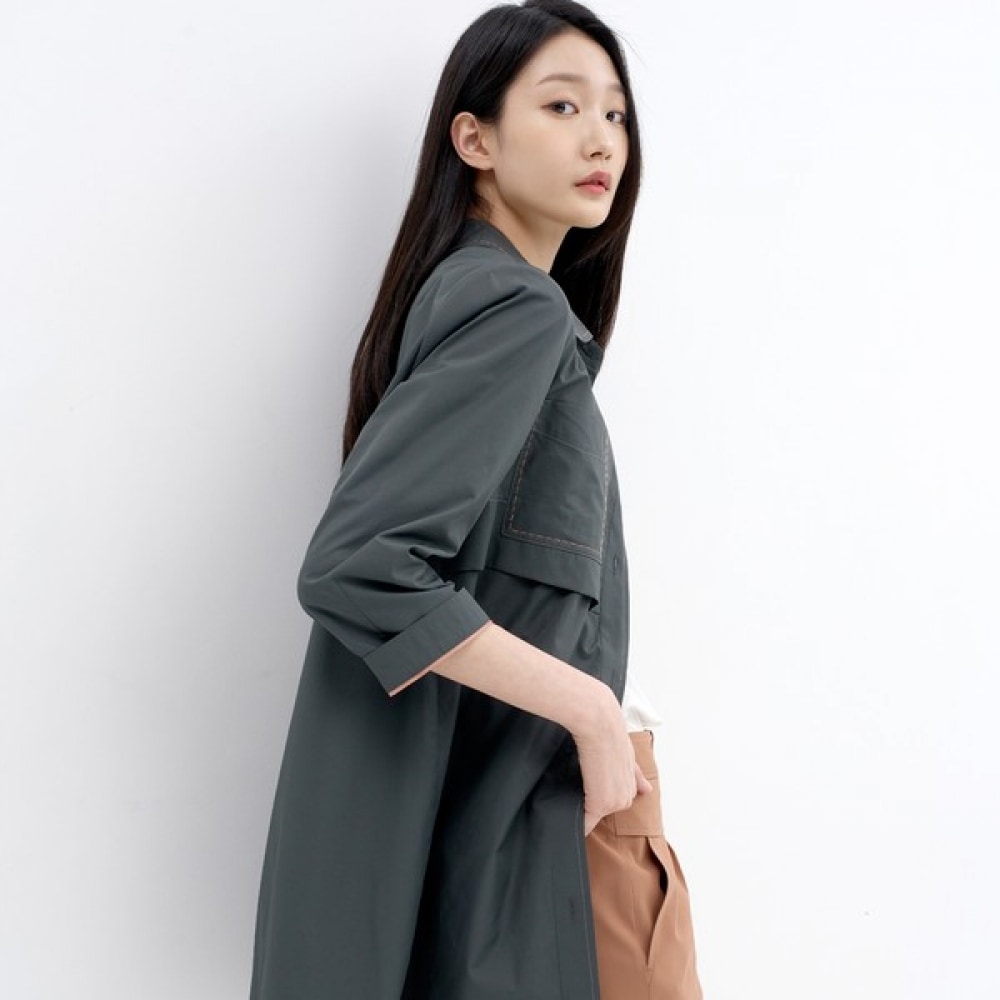 (ギッセン) カラーカラーステッチコート LCCAN325_DE