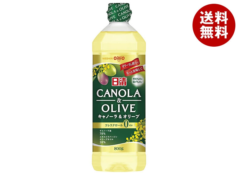 日清オイリオ 日清キャノーラ&オリーブ 800gPET＊8本入＊(2ケース)