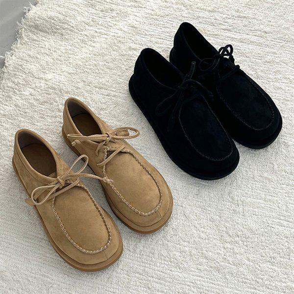 女性の秋スエードモカシンローファーシューズ2色