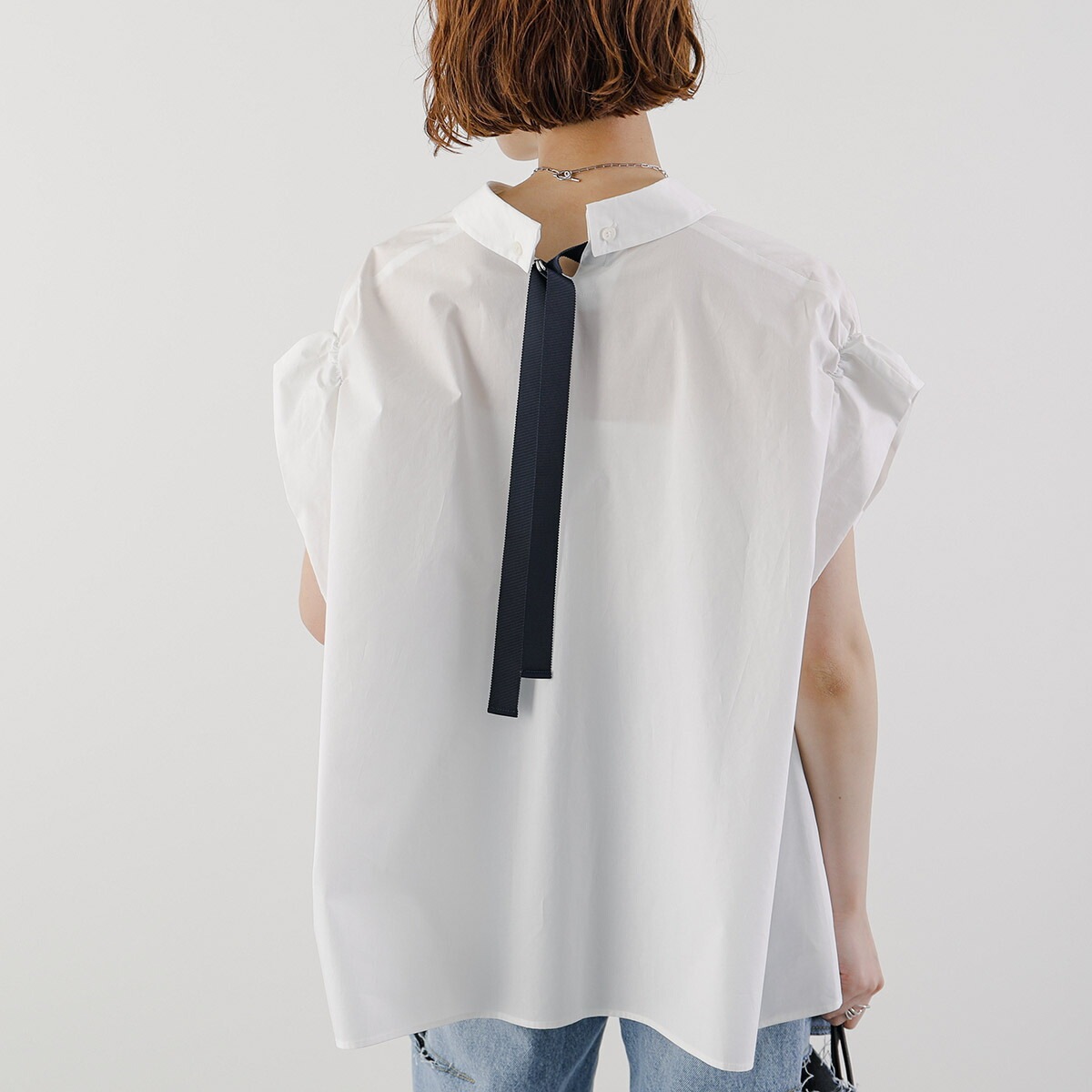 HERENCIA ヘレンチア ブラウス Back ribbon blouse H425134 レディース 