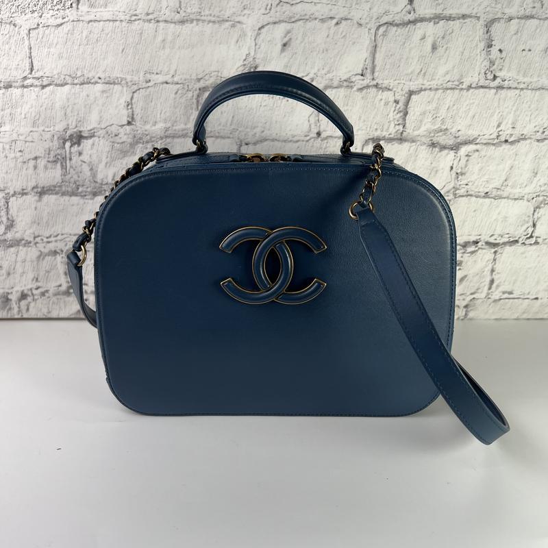 CHANEL シャネル ココマーク レザー ショルダーバッグ ブルー A-8145