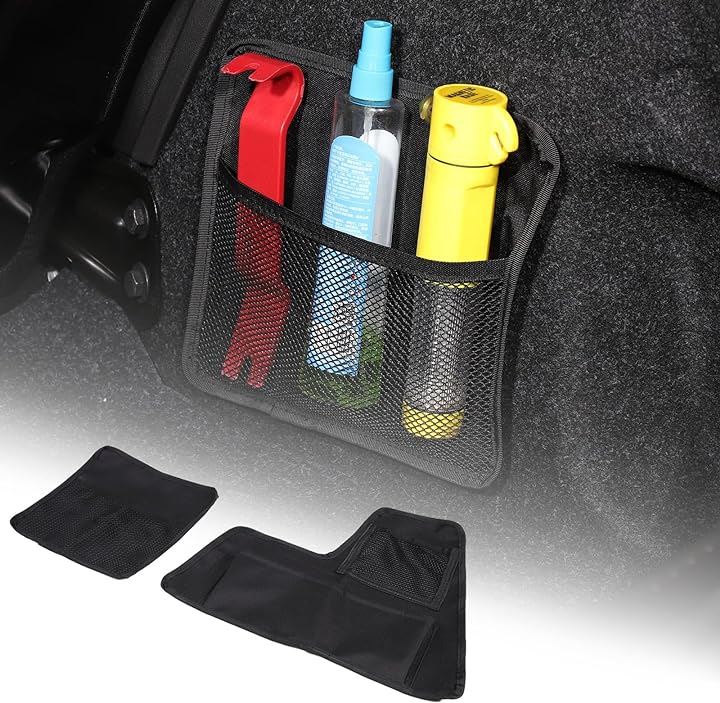 新型 フィアット 500 専用 2016～2023に適用 トランク収納袋 収納ポケット 収納バッグ オックスフォード製 取付簡単 貼付タイプ ２点セット