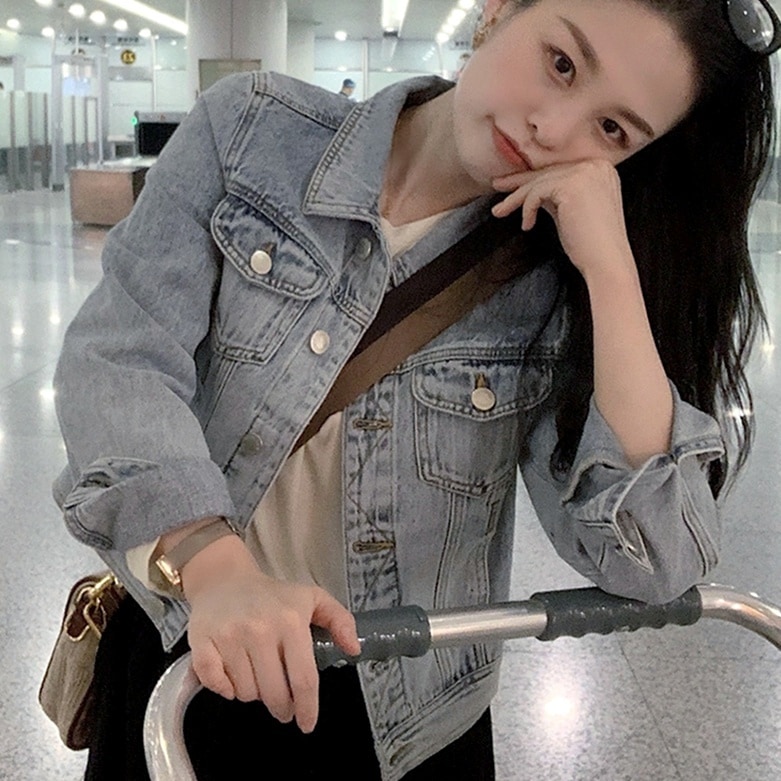 デニムジャケット トップス アウター ジャケット Gジャン 長袖 デニム ブルーデニム かわいい