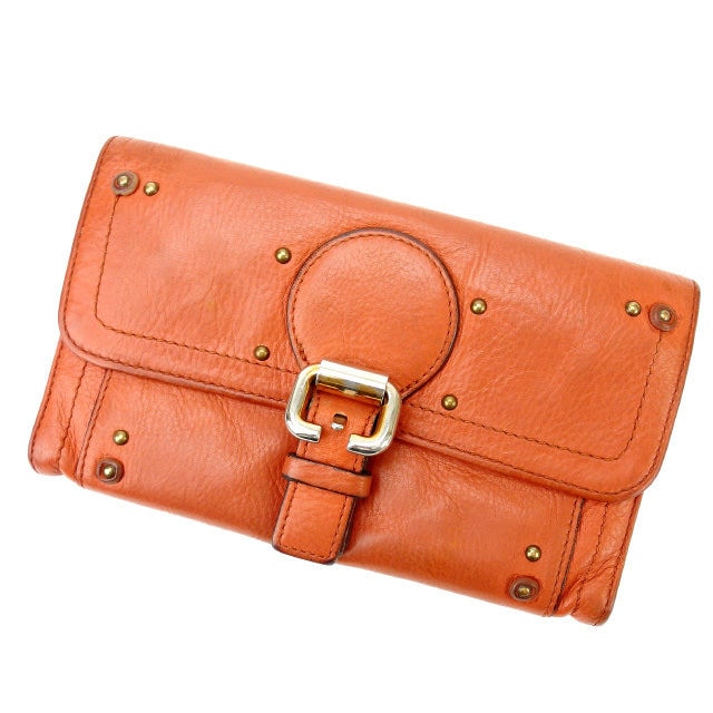二つ折り財布 ブラウン オレンジ 中古
