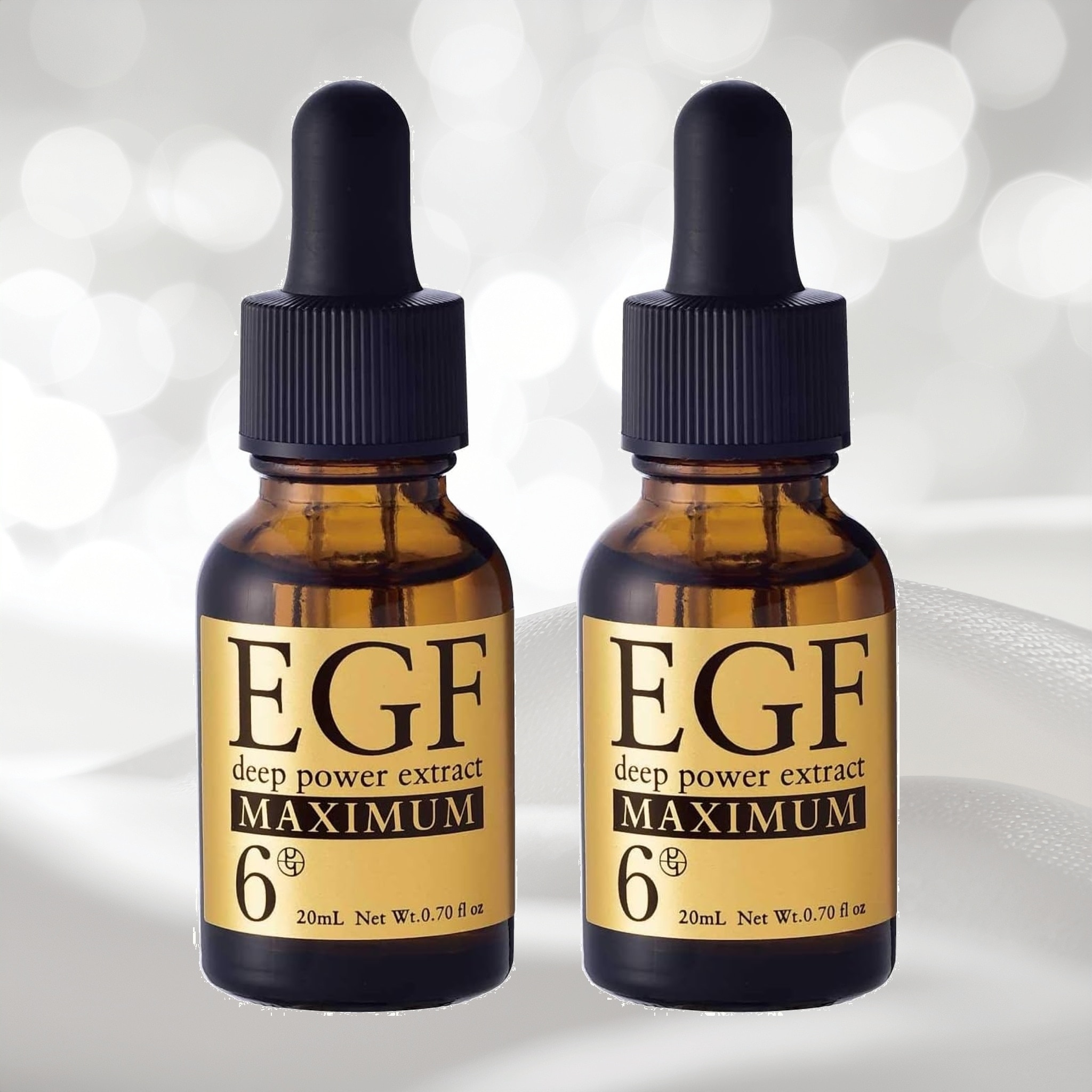 EGF ディープパワーエキスマキシマム 高濃度EGF原液美容液 20ml ×2本セット 濃度6μグラム 導入美容液 (日本製) エイジングケア 原液 美容液 保湿 スポイト