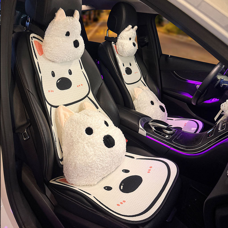 西高地漫画四通用漫画モノリシックかわいいシートカバーシートクッション氷糸滑り止め半包クッション