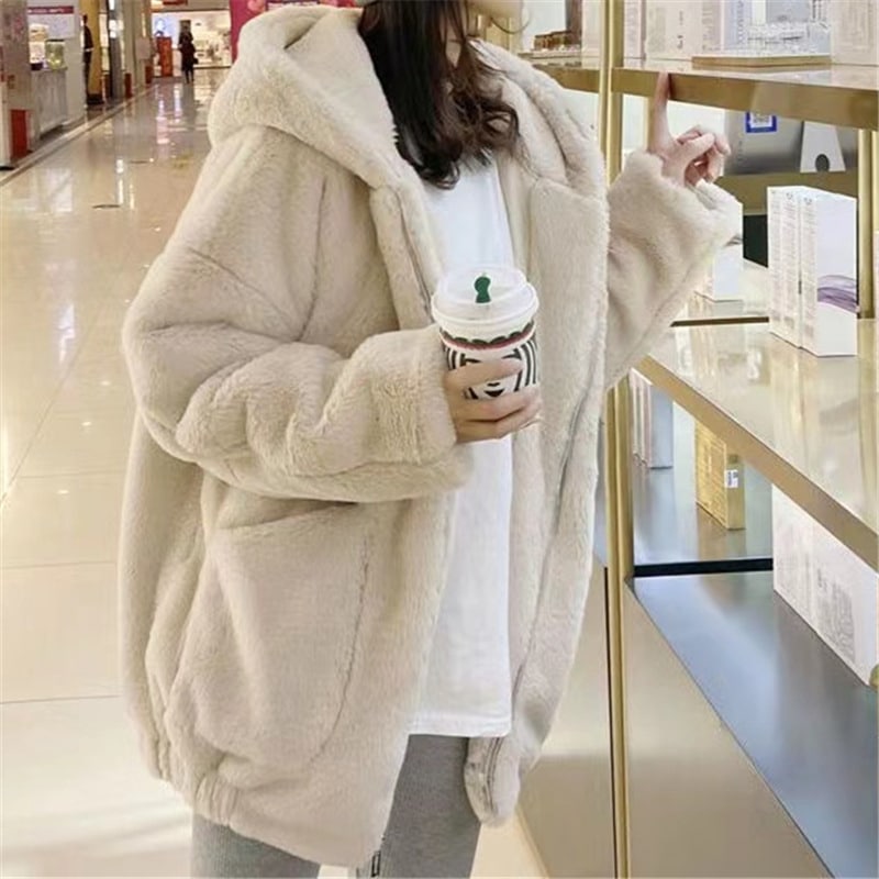 人気商品超目玉 フェイクファーコート ファーコート レデイース 毛皮コート ジャケット ミドル丈 ボアコート 防寒防風 長袖 アウター フード付き