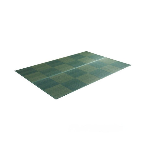 1031280040402 い草ラグ 花ござ カーペット 格子柄 ナチュラル シンプル 和室 お手入れ簡単 夏快適さらさら 江戸間4.5畳 (約261×261cm)レイクブルー メーカー直送