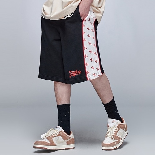 トレンディなブランド スプライシング ショーツ メンズ 夏 若者 ヒップホップ カジュアル ストレートレッグ 5 分パンツ ランニング スポーツ ルーズ