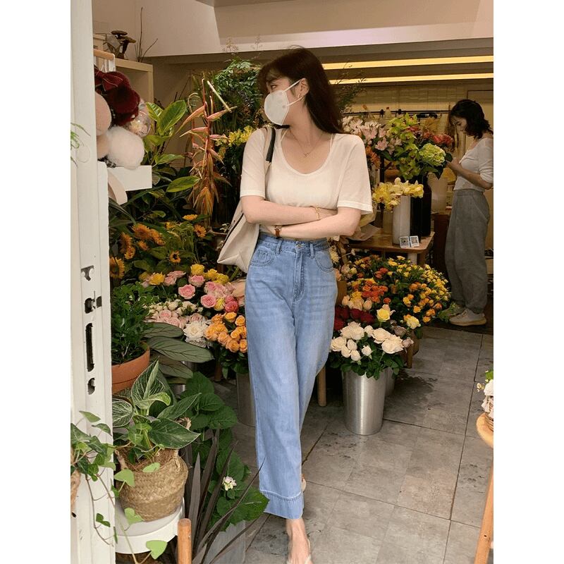 パンツ Gパン デニムパンツ レディース 8分丈 9分丈 アンクル丈 クロップド丈 デニム かわいい 大人可愛い きれいめ シンプル カジュアル 上品 おしゃれ こなれ感 ガーリー ルーズ ラブリー