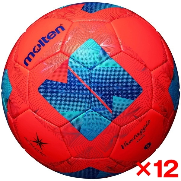 【12個セット】 サッカーボール 5号球 ヴァンタッジオ4900芝用 検定球 国際公認球 パワーオレンジxブルー F5N4900-OB