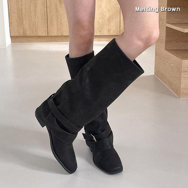 女性スエードロングブーツフォールディングブーツK89