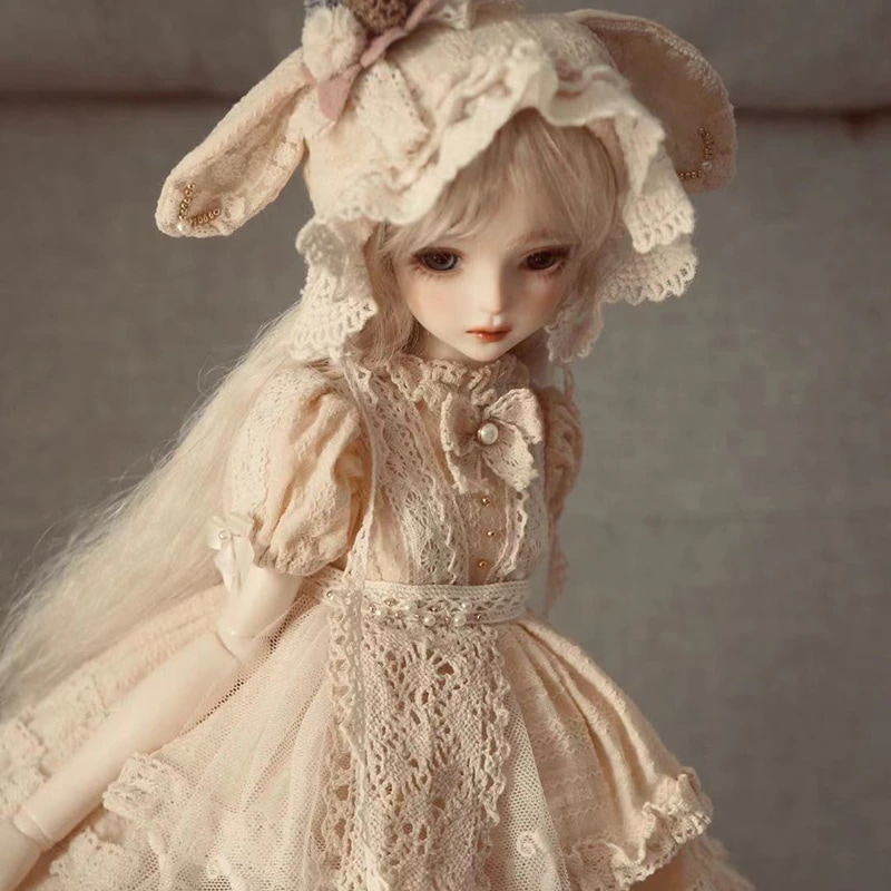 BJD ドール用衣装セット ドール 1/3 服 レトロドレス 帽子 エプロン 靴下 パニエ SDサイズ球体関節人形用