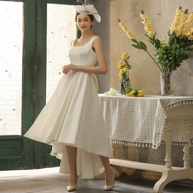 ミニ丈 ミモレ丈 ウェディグドレス 二次会 花嫁 パーティドレス 結婚式 白 ワンピース 演奏会 大きいサイズ 小さいサイズ ドレス 発表会 お呼びばれ おしゃれ