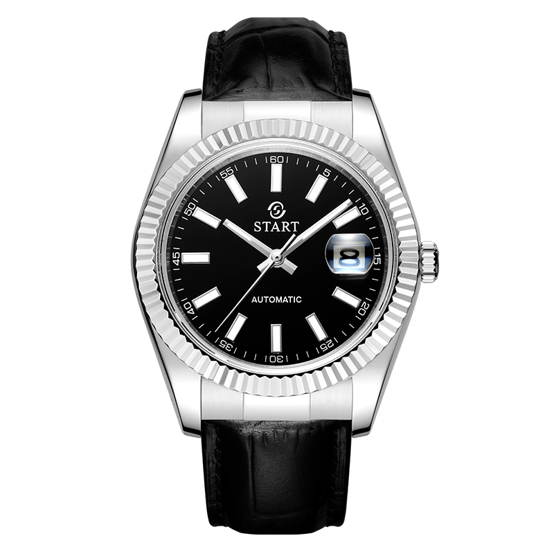 メンズ腕時計夜光スケールダイヤルスイスのムーブメント自動機械式時計防水時計カレンダー機能バタフライ バックル ストラップ