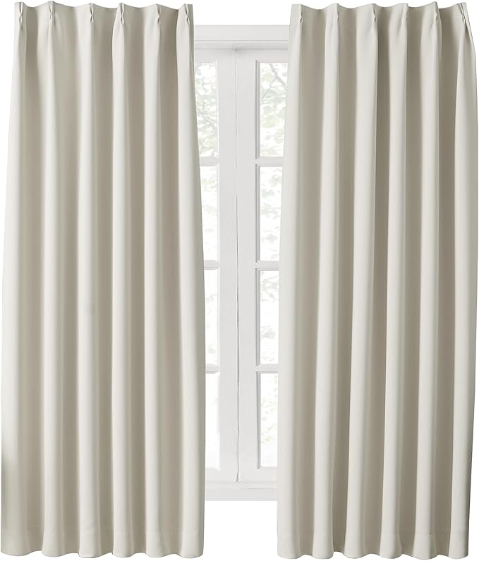 Hansleep カーテン 1級遮光 幅150cm×丈200cm ベージュ 2枚組 断熱 防寒 防音 省エネ 厚手 無地 おしゃれ 洗える 寝室 リビング用 (ベージュ, 幅150cm×丈200cm