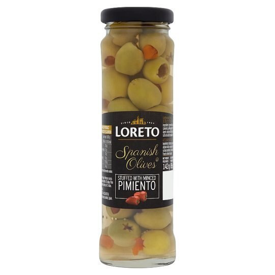 爆買い！ Loreto 142g Pimiento Minced with Stuffed Olives Spanish 瓶詰
