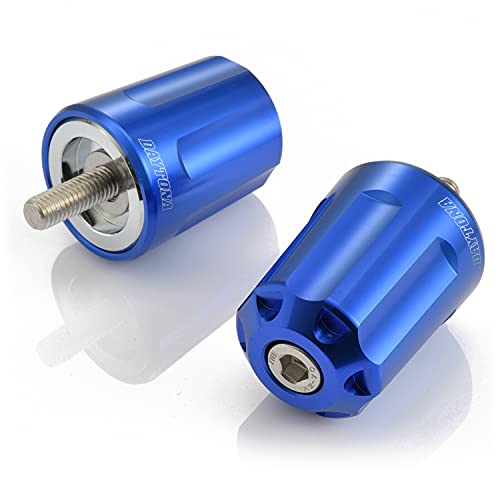 色：ブルー デイトナ アルミビレット バイク用 バーエンド カワサキ M8タイプ(ZRX1200DA