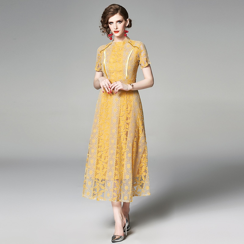 ドレス 衣装 ワンピース パーティードレス S M L XL 2XL 韓国 パーティドレス お呼ばれ 花柄 小花柄 フラワー イエロー 青 ブルー 半袖 演奏会ドレス 演奏会用ドレス 発表会ドレス